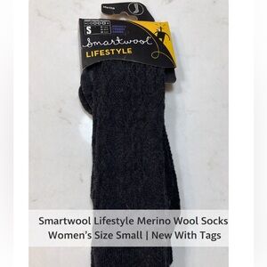 Smartwool Lifestyle Merino Wool knee high Dark charcoal grey / black nwt
